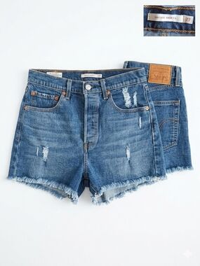 Levi's Ribcage Super High Rise Denim Shorts Size 27